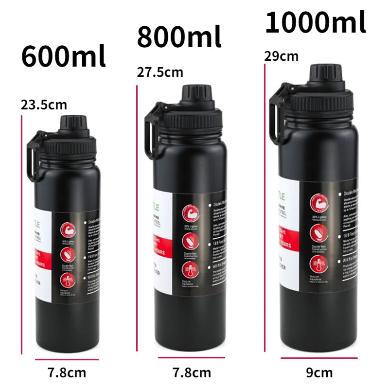 1PCS 800ML Outdoor Sports Thermos Water Bottle with Tea Filter 304 Stainless Steel Thermal Cup Leak-proof Flask