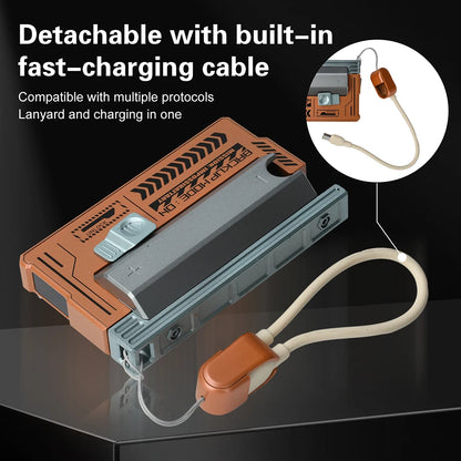 1 Section Welding Free 21700 Mobile Power Case PD 20W Fast Charging Built-In Cable Detachable Power Bank DIY Battery Box
