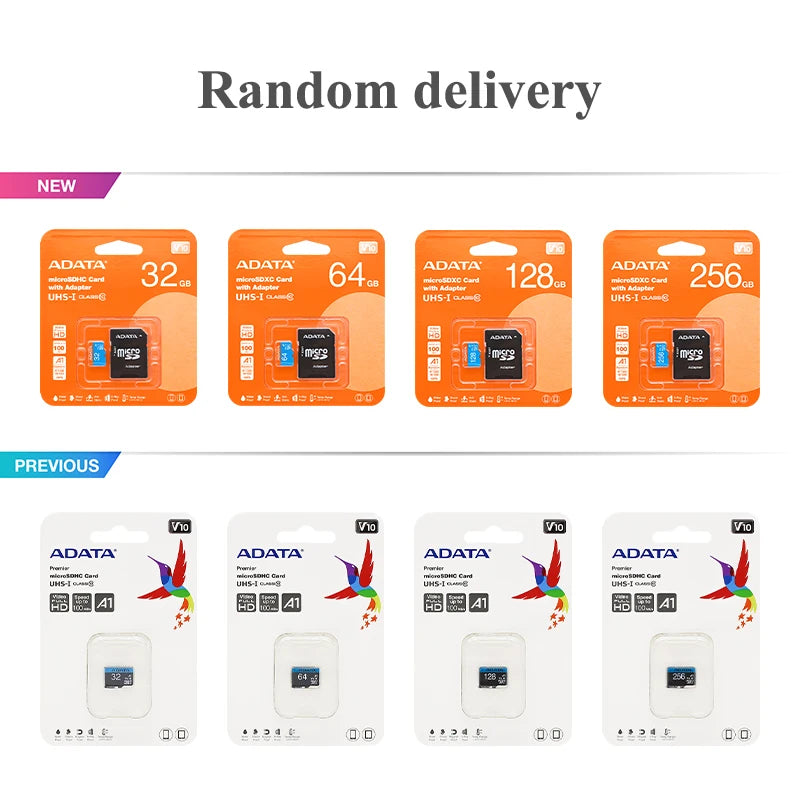 ADATA Micro SD Card 32GB 64GB 128GB 256GB A1 Memory Card C10 UHS-I High Speed Memory Card micro SDXC card with adapter for Phone
