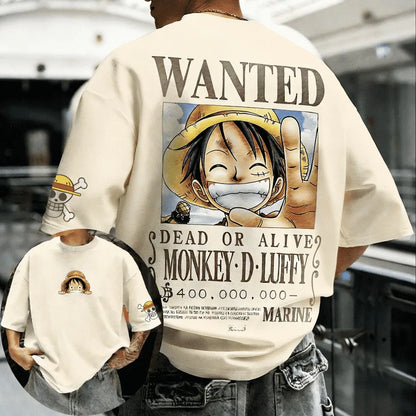 2026 Summer One Piece Retro Cosplay T-shirt Men's Oversize Casual Cotton Printed Short-sleeved Unisex Children's Sports Shirt