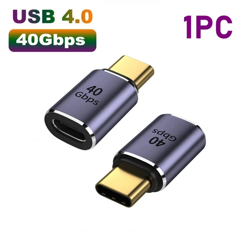 Złącze ładowarki USB 4.0 PD 100W 8K 60Hz do Macbooka 40Gbps Szybki adapter USB-C OTG U-kształtny prosty kąt męski na żeński