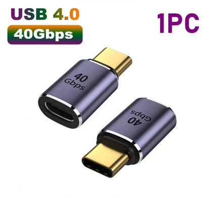 Złącze ładowarki USB 4.0 PD 100W 8K 60Hz do Macbooka 40Gbps Szybki adapter USB-C OTG U-kształtny prosty kąt męski na żeński