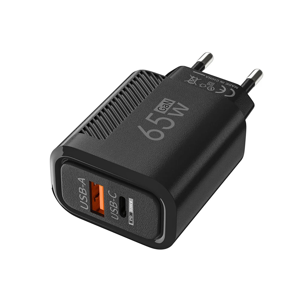 65W GaN Fast Charging USB Type-C Charger US EU Plug USB PD Quick Charge 3.0 Travel Wall Phone Charger Adapter For iPhone Samsung
