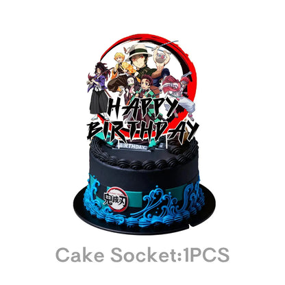 Anime Demon Birthday Theme Gifts Bags Keychain tattoo sticker Demon Slayer Candy Bags Packaging Giveaway Party Favors Gifts Supp