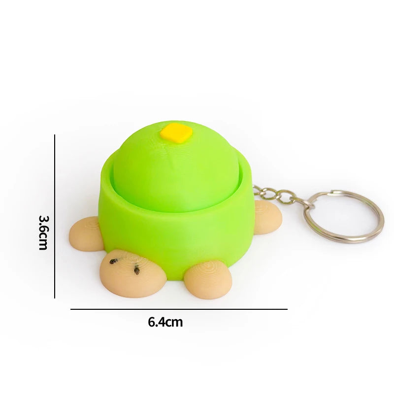 Turtle Keycap Keychain Cartoon Animals Keyboard Clicker Fidgets Click Anti-stress Pendant Charms Keyrings Birthday Gifts 키캡