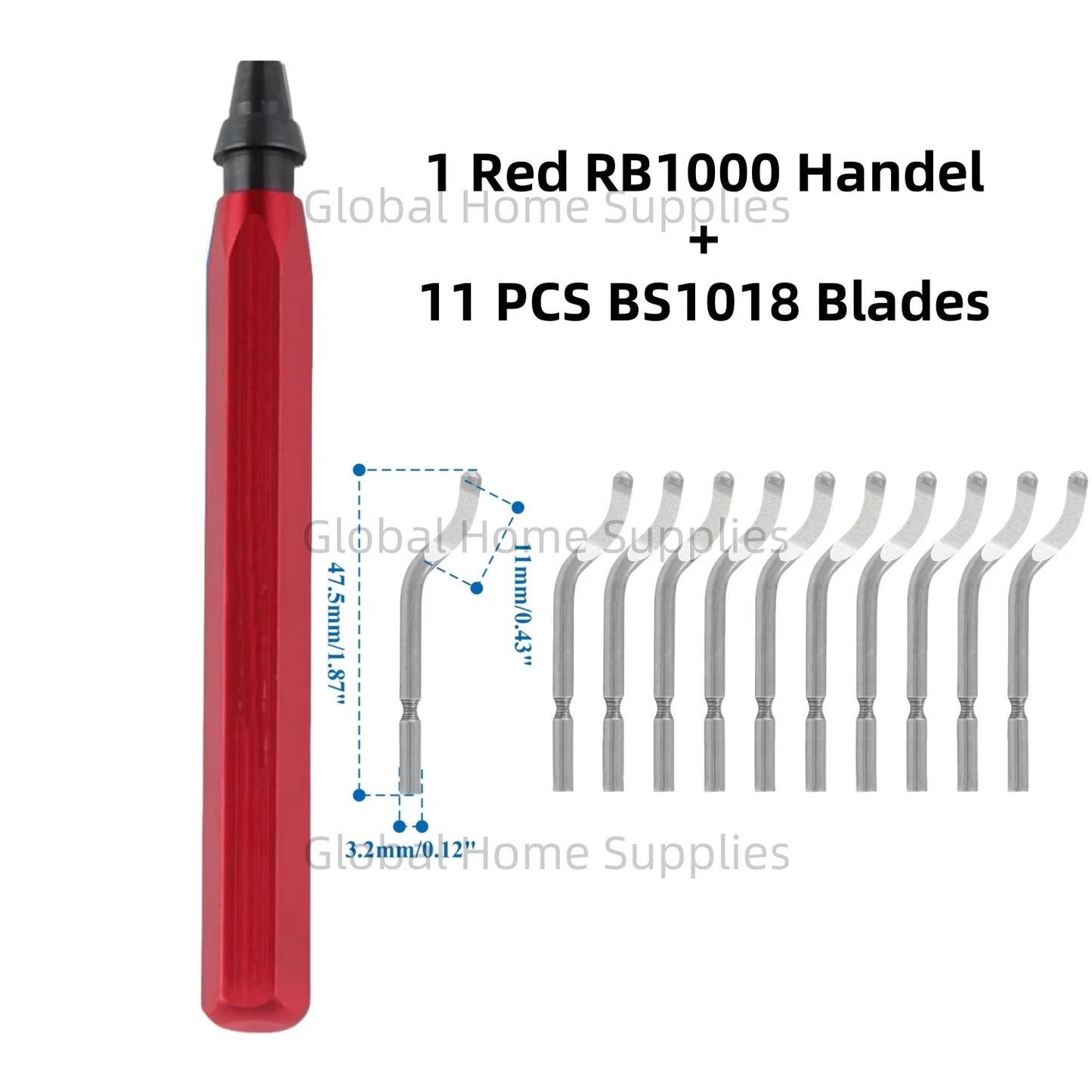 Deburring Tool Kit RB1000 Handle with BS1018 Blades Burring Blade Burring Pen For Pipe Copper Burrs Removal Trimming Tool