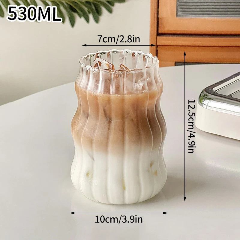 1/6pcs Japanese Glass Cup Milk Coffee Glass Mug Transparent Mug Beer Ins Water Drinking Cup Kitchen Accessory Water Glass Cups