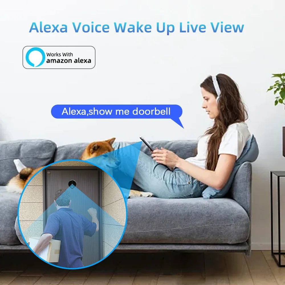Tuya Smart 3MP  WiFi Peephole Video Door Camera Security one-way Audio Night Vision 4.3' HD Video Door Eye Camera