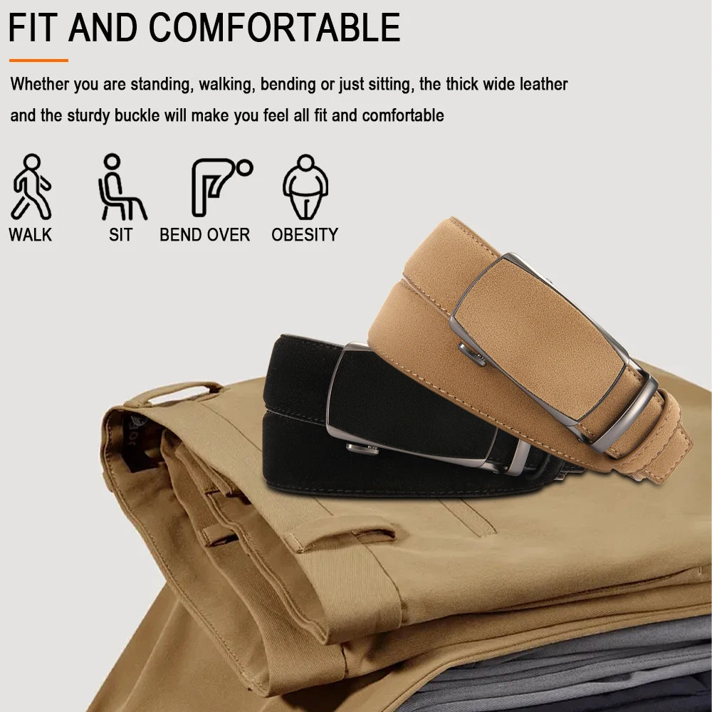 Men Leather Belt Automatic Buckle High Quality Male Leather Strap Luxury Jeans for Men Men Accessori