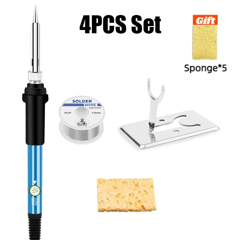 EU/US Solder Solder Iron Repair Soldering 220V/110V Electric Tool 60W Nib Heating Adjustable Welding Tin Temperature/Solder wire