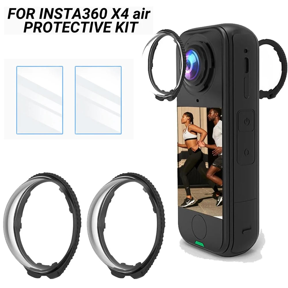PC Lens Guard Cap Cover For Insta360 X4 Air Screen Protector Tempered Glass Film Protective Kit 360°Video Camera Accessories