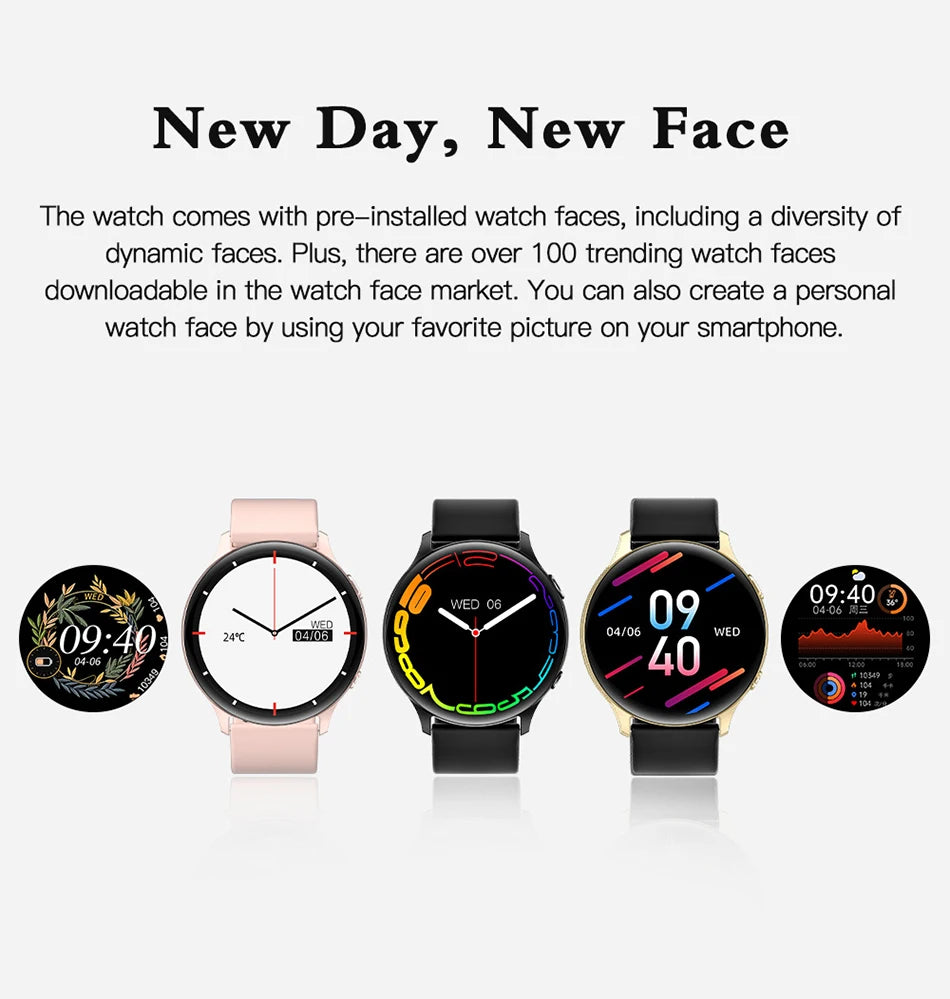 LIGE Nowy Smartwatch z Pomiarem Temperatury Ciała Damski Męski Ekran HD 360 Odbieranie Połączeń Wybieranie Połączeń Smartwatch Męskie Zegarki dla Kobiet Bransoletka