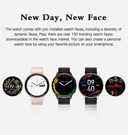 LIGE Nowy Smartwatch z Pomiarem Temperatury Ciała Damski Męski Ekran HD 360 Odbieranie Połączeń Wybieranie Połączeń Smartwatch Męskie Zegarki dla Kobiet Bransoletka