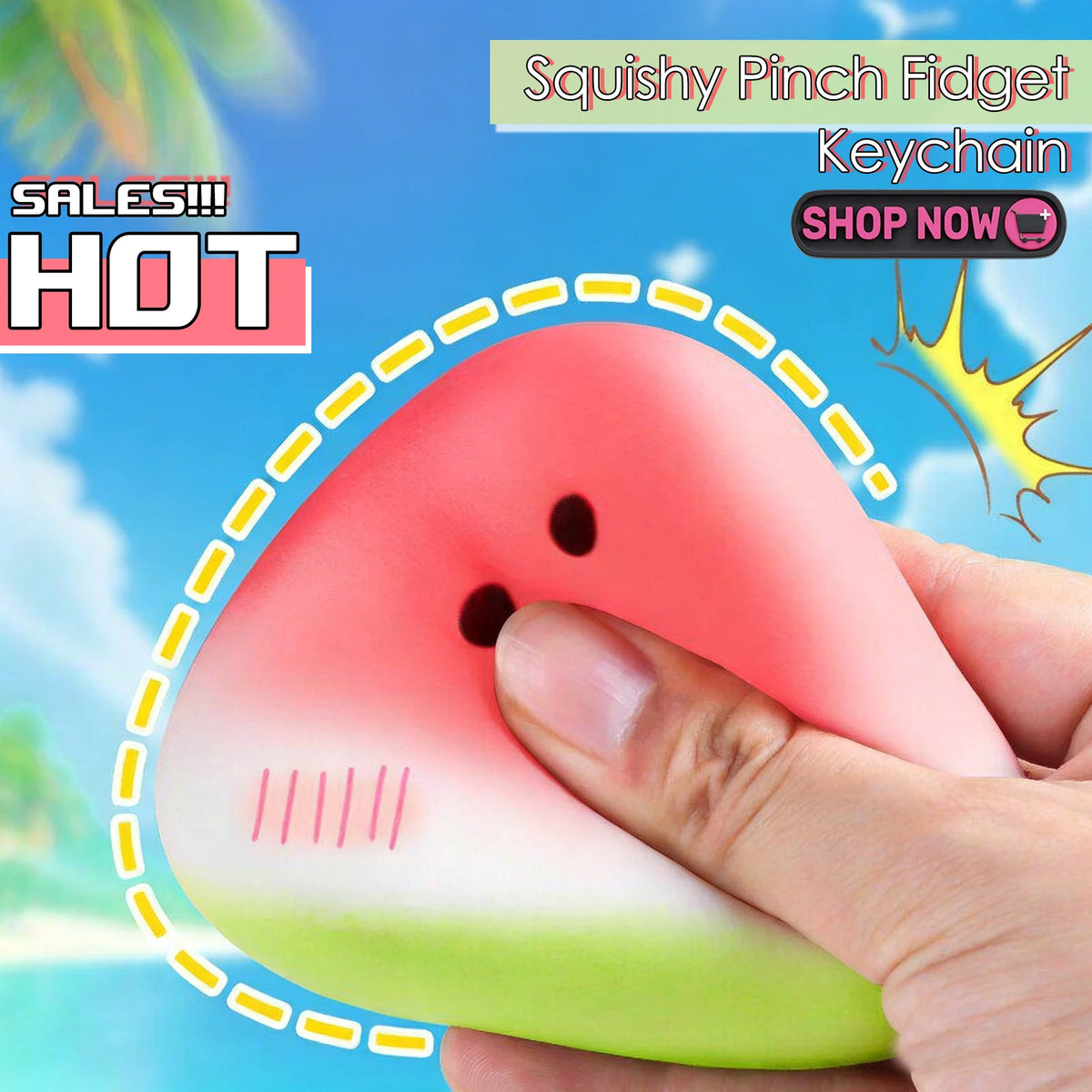 Watermelon Slushy Squishy Toy Soft Slow Rebound Stress Relief ASMR Squeeze Toy Realistic Fruit Simulation Model Adult Gift