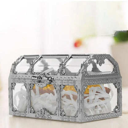Transparent Treasure Box 12PCS Hollow Wedding Candy Box Chocolates Container Jar Storage Containers Case Anniversary Festival