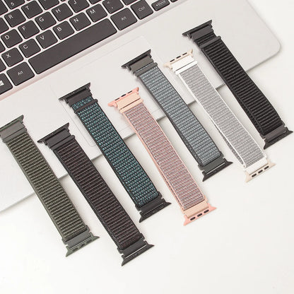 Nylon Strap For Apple Watch Band Ultra 3 2 49mm 46mm 45mm 41mm 44mm 42mm 40mm 38mm Bracelet For iWatch Series 11 10 9 8 7 6 5 4