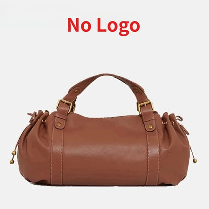 Fashion Large Capacity Boston Bag Designer Women Handbags Luxury Soft Crumpled Pu Leather Shoulder Crossbody Bags Commuter Bag