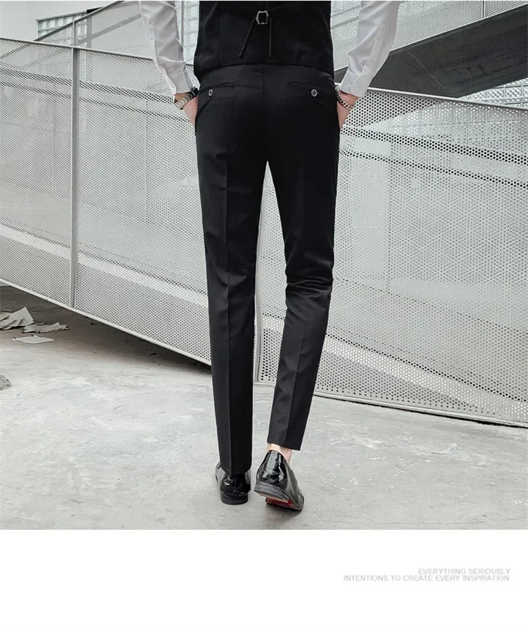 S-7XL Suit (Blazer+ Vest + Trousers) Men's Fashionable Gentleman Business Banquet Korean-style Formal Dress Casual Wedding Suit