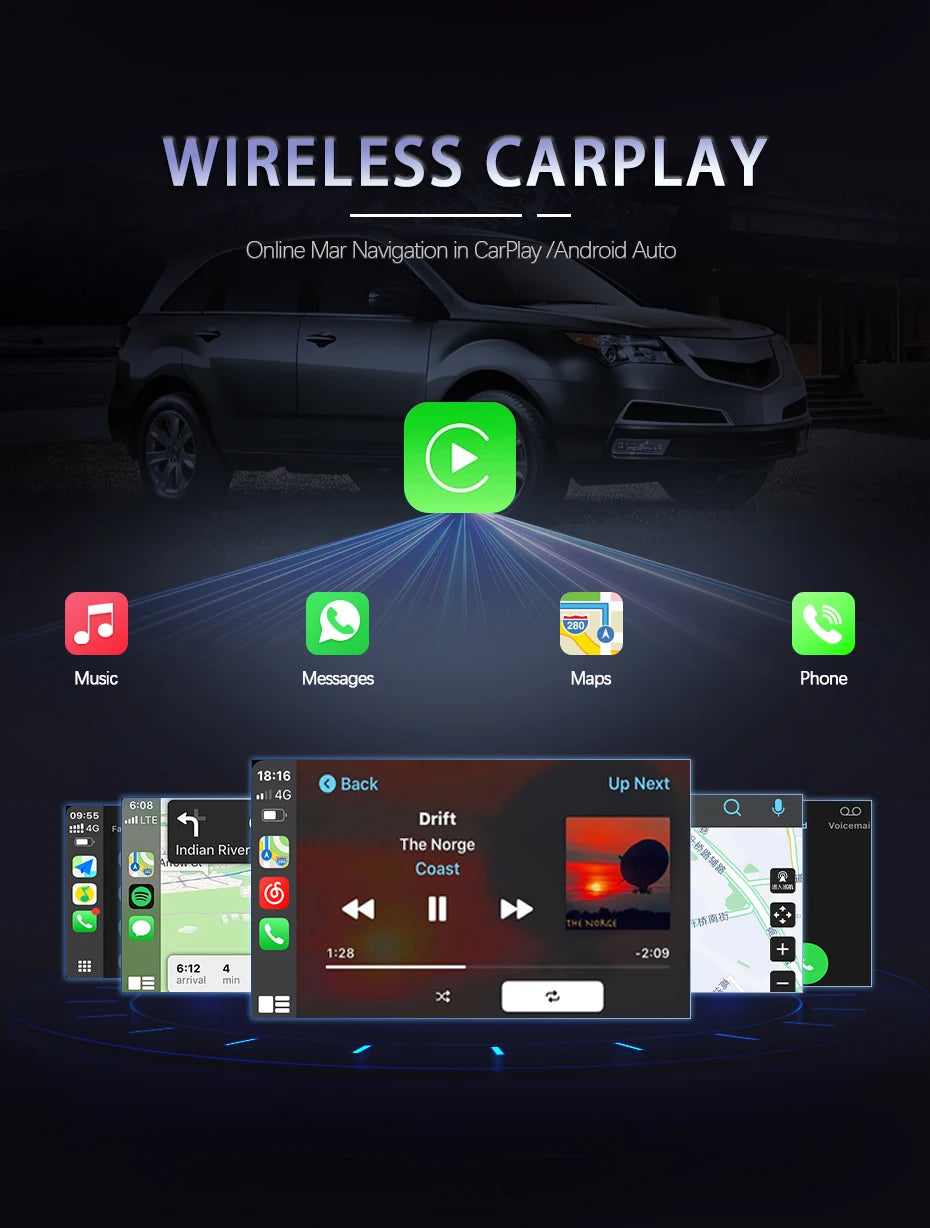 Car Ai Box Wireless Apple Carplay Android Auto For Acura YD3 MDX RDX TLX ILX RLX Honda Odyssey Original Screen Support Mirroring