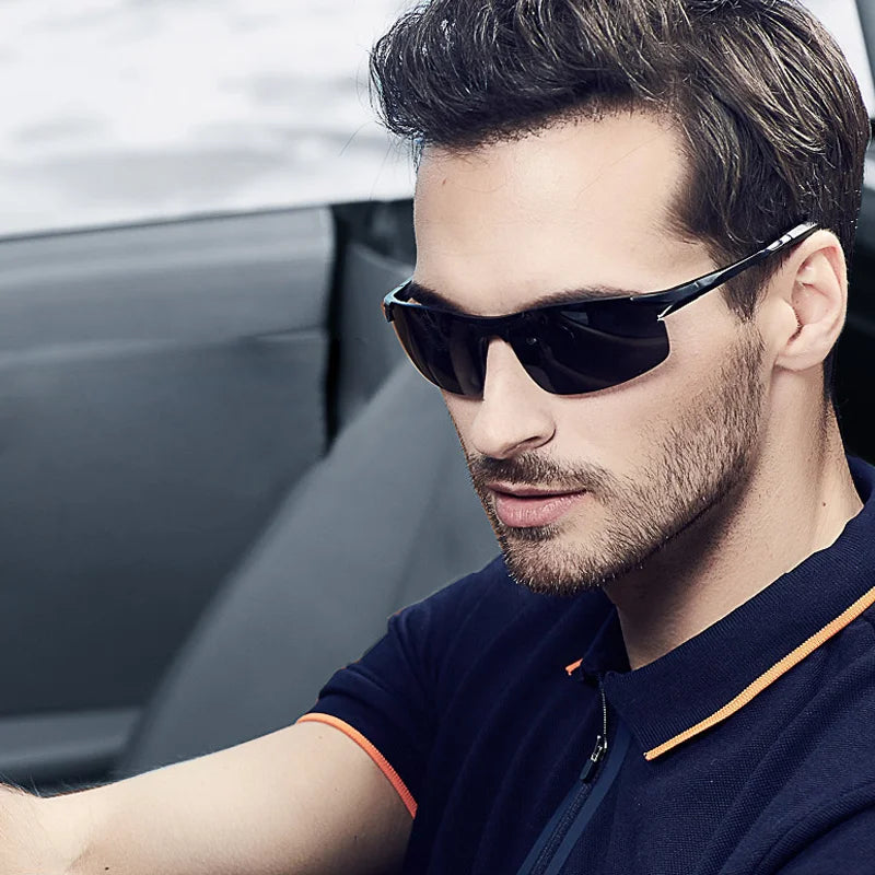 Classic Colorful Semi-Rimless Outdoor Polarized Sunglasses - Spring Hinge, UV400 for Driving, Fishing & Daily Use