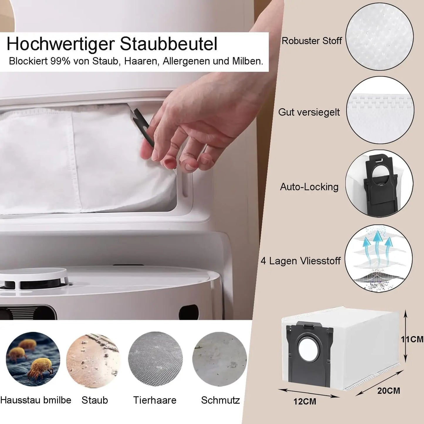 Dreame L40 Ultra / X40 Ultra Vacuum Cleaner Replacement Accessories Main Side Brush HEPA Filter Mop Cloths Dust Bag Spare Parts