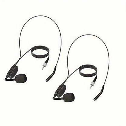 Headset microphone with noise-canceling earpiece, compatible with belt-pack transmitter, ideal for teaching and conferences.