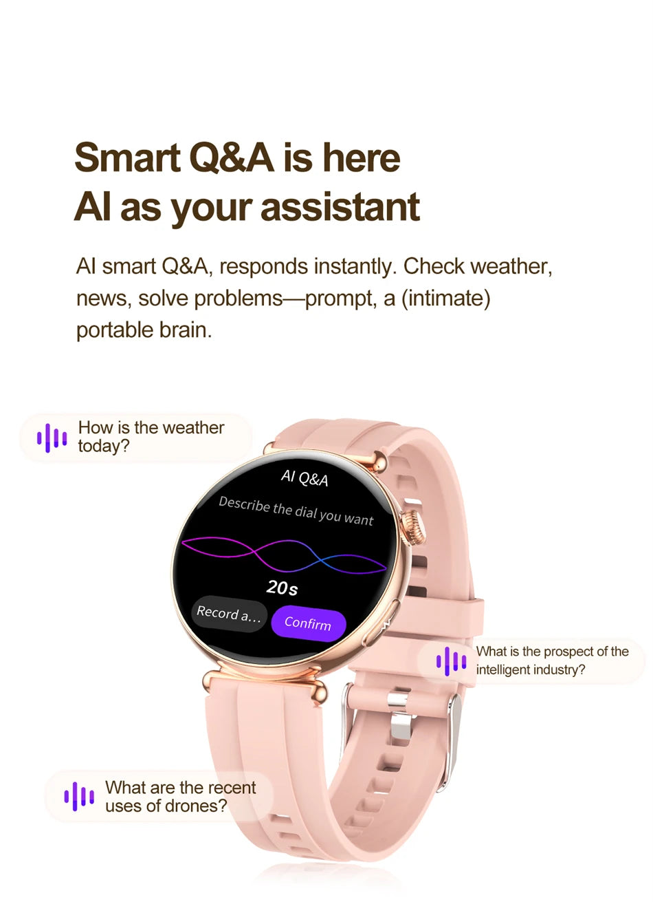 Smartwatch zdrowotny klasy pielęgniarskiej dla kobiet z ekranem AMOLED HD, wodoodpornością IP68, ciśnieniem krwi, połączeniami BT – modny zegarek dla kobiet