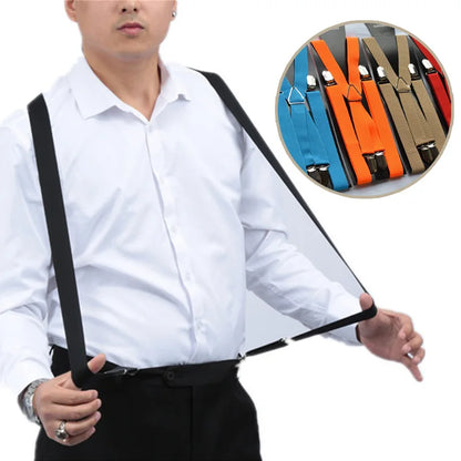 Solid Color Elastic Polyester Suspenders Braces Men Women Black Red Adjustable Straps For Wedding Suit Skirt Accessories Gifts
