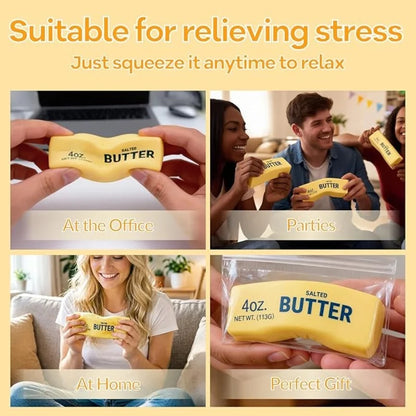 Soft Silicone Food Squishy Toy Butter Chocolate Block Slow Rebound Squeeze Toy Anxiety Relief Sensory Fidget Toy for Adults Gift
