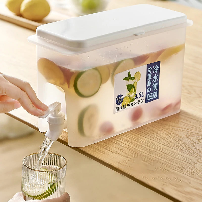 Water Kettle With Faucet Beverage Dispenser Cold Juice Lemonade Drinks Bucket Liquid Storage Tank Outdoor Fridge OrganizersHot
