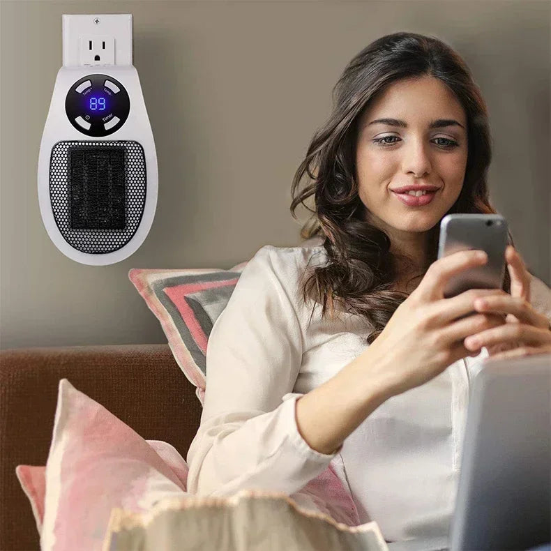 Portable Electric Heater Mini Radiator Plug in Wall Home Appliance with Remote Control Fast Heating Hand Warmer for Room Desktop