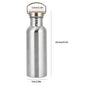 304 Stainless Steel 500Ml/750Ml Water Bottle Portable Wide Mouth Design Water Jug Wooden Lid Rustless Cycling Water Bottle