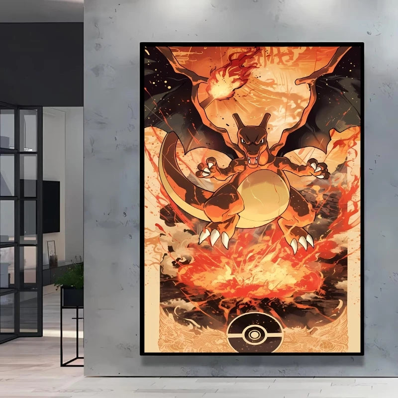 High Quality Pokemon Arcanine Pikachu Wall Painting with Unique Designs and Gorgeous Colors Adding A Touch of Brightness To Wall