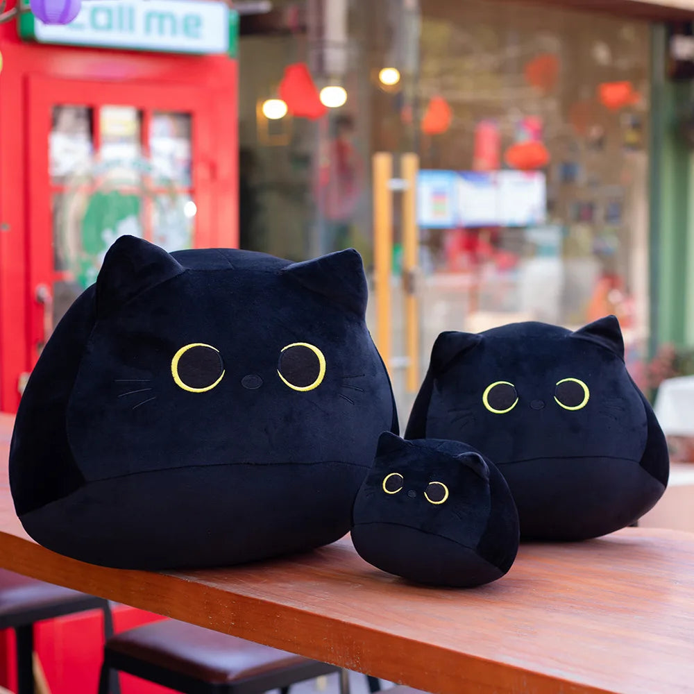 10/30CM Cute White Black Cat Plush Toys Soft Pillow Kawaii Kitten Cat Cartoon Stuffed Animals Cushion Decoration Pendant Gift