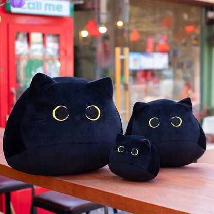 10/30CM Cute White Black Cat Plush Toys Soft Pillow Kawaii Kitten Cat Cartoon Stuffed Animals Cushion Decoration Pendant Gift