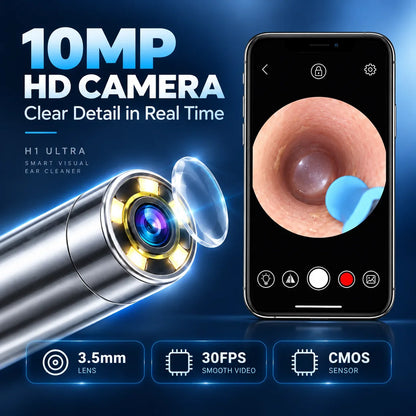 1000W HD Visual Ear Cleaner Camera Wireless Ear Wax Removal Tool 2 in 1 Ear Pick Tweezers USB Rechargeable Kit