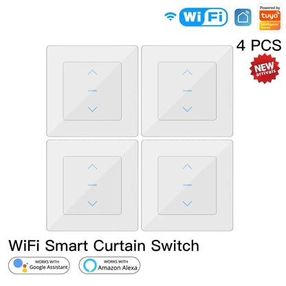 MOES Touch Design WiFi Smart Curtain Switch for Motorized Curtains and Roller Blinds work with Tuya Smart Life App Alexa Google