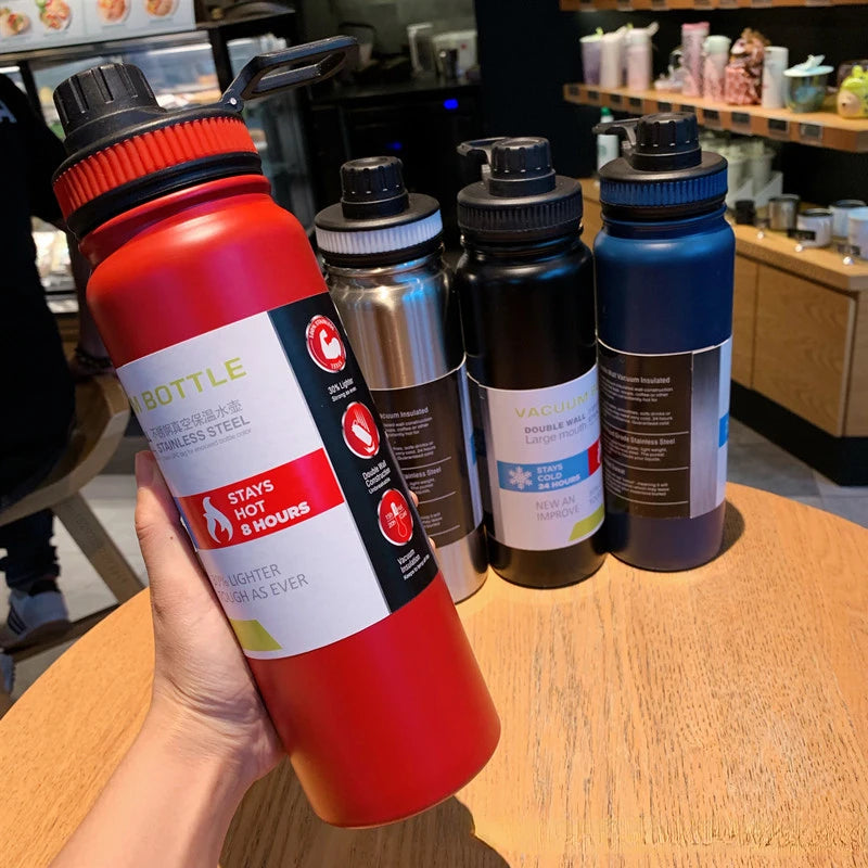 1PCS 800ML Outdoor Sports Thermos Water Bottle with Tea Filter 304 Stainless Steel Thermal Cup Leak-proof Flask