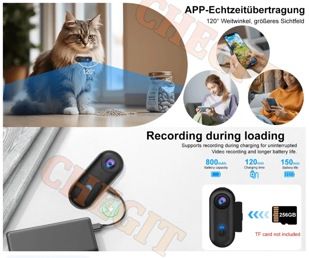 4K Motorcycle Mini Recorder Finger WIFI Action Camera Lightweight POV Motorcycle Road Sport Cam Bicycle Vlog Pet Body Camera