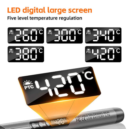 USB Electric Soldering Iron Kit 8W Mini Portable Professional Pen LED Smart 1000mAh Iron Rapid Heating DIY Welding Solder Tools