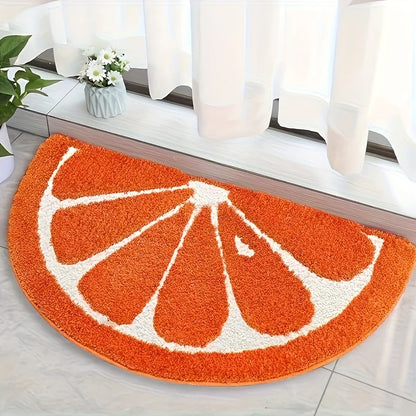VIKAMA orange semi-circular bathroom floor mat anti slip quick drying bathroom shower room carpet modern bathroom decoration