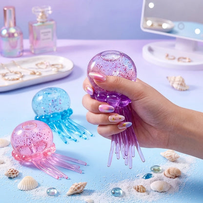 3 Colors Jellyfish Squishy Toy Set Soft Silicone Anti-Stress Squeeze Toy Cute Ocean Animal Fidget Toy for Party Favors Slow