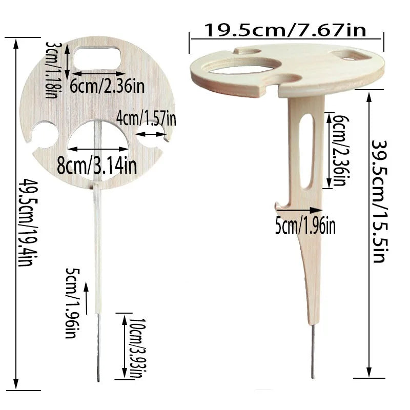 Outdoor Wine Table Portable Picnic Table Wine Glass Rack Collapsible Table