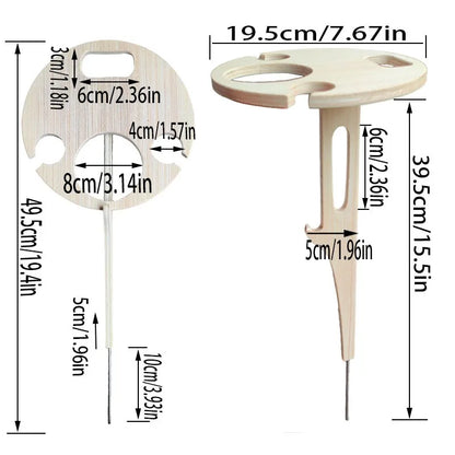 Outdoor Wine Table Portable Picnic Table Wine Glass Rack Collapsible Table