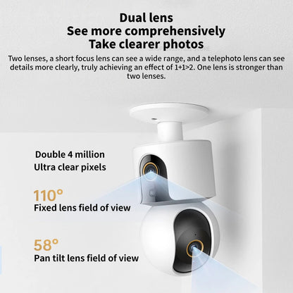 2025 Xiaomi Smart Camera C500 Dual Lens Version 4MP Security Camera 360° AI Detection Full Color Night Vision WiFi 6 Mi Home APP
