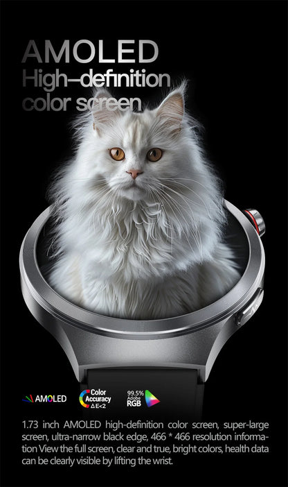2026New 1.73-inch Sapphire AMOLED Smart Watch Men Women ECG Uric Acid Blood Pressure Health Track Call Clock Care Smartwatch NFC