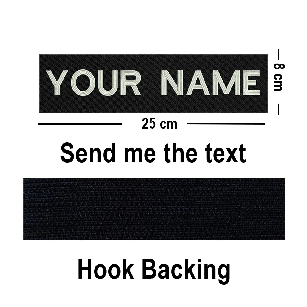 Custom Big Size Patches Personalized Name Embroidered Patch Stripes Badge Emblems Iron On Or Hook Loop Applique For Clothes