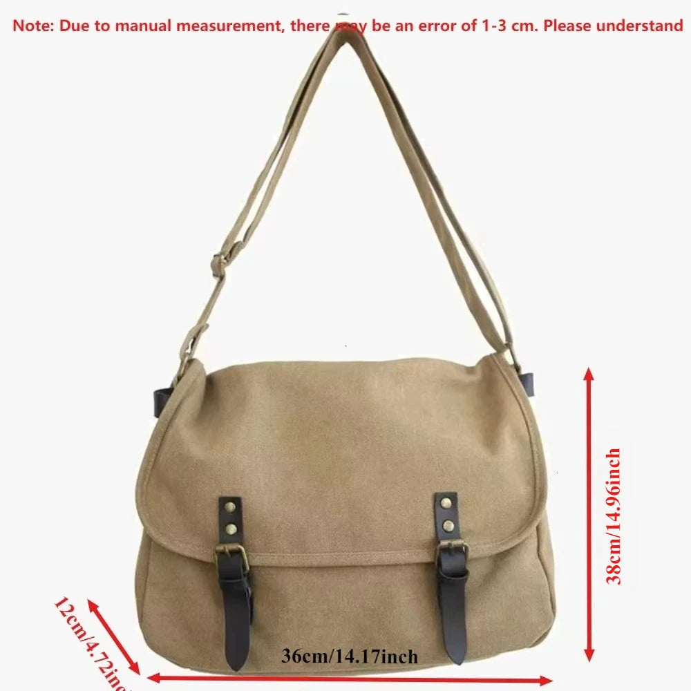 Canvas Large Capacity Mens Casual Handbags Vintage Shoulder Messenger Bag Leisure Student Satchel Package Bolsos Crossbody Bags