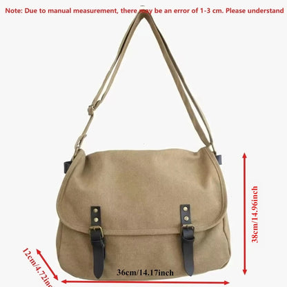 Canvas Large Capacity Mens Casual Handbags Vintage Shoulder Messenger Bag Leisure Student Satchel Package Bolsos Crossbody Bags
