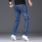 Men Fashion Straight Jeans Men 2025 New Stretch Slim Fit Pants Comfortable Soft Business Denim Trousers Male Brand Clothing